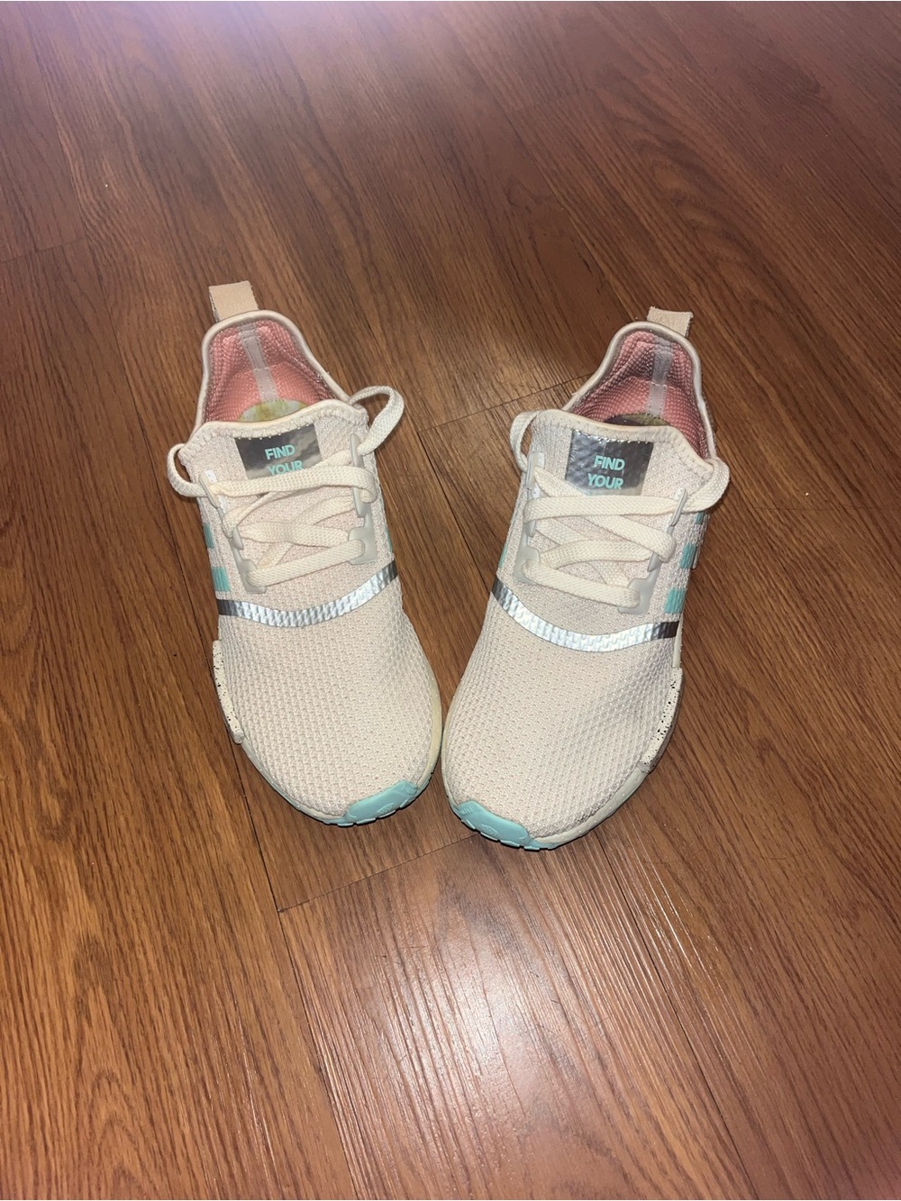 Star Wars Adidas Cream Knit Sneakers with Mint Accents